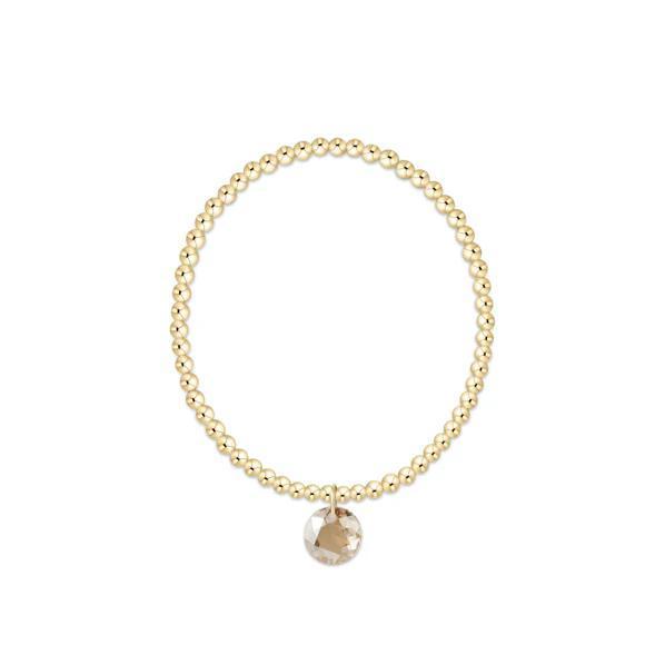 Classic Gold 3mm Bracelet- Reflection Charm- 11