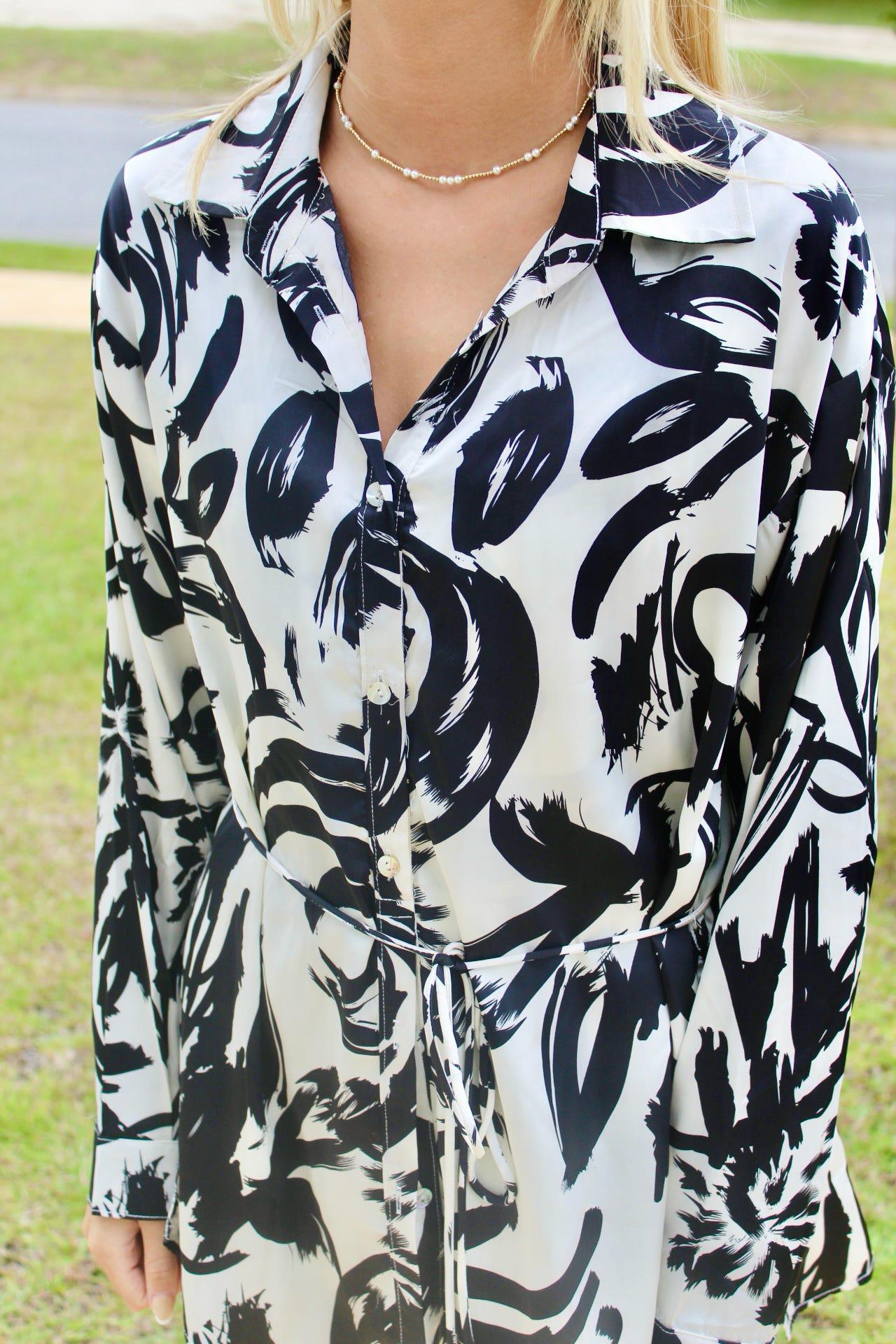 Button Down Satin Shirt Romper