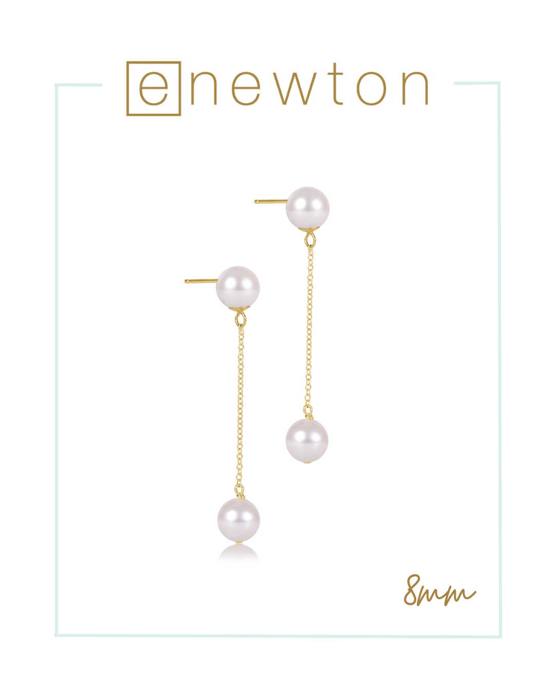 Simplicity Chain Gold Drop Earring - Pearl 8MM