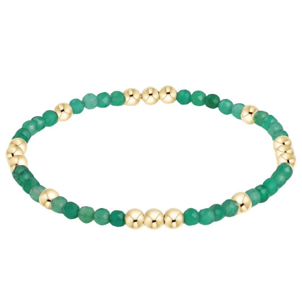 Enewton Worthy Pattern 3mm Bead Bracelet- Green Onyx