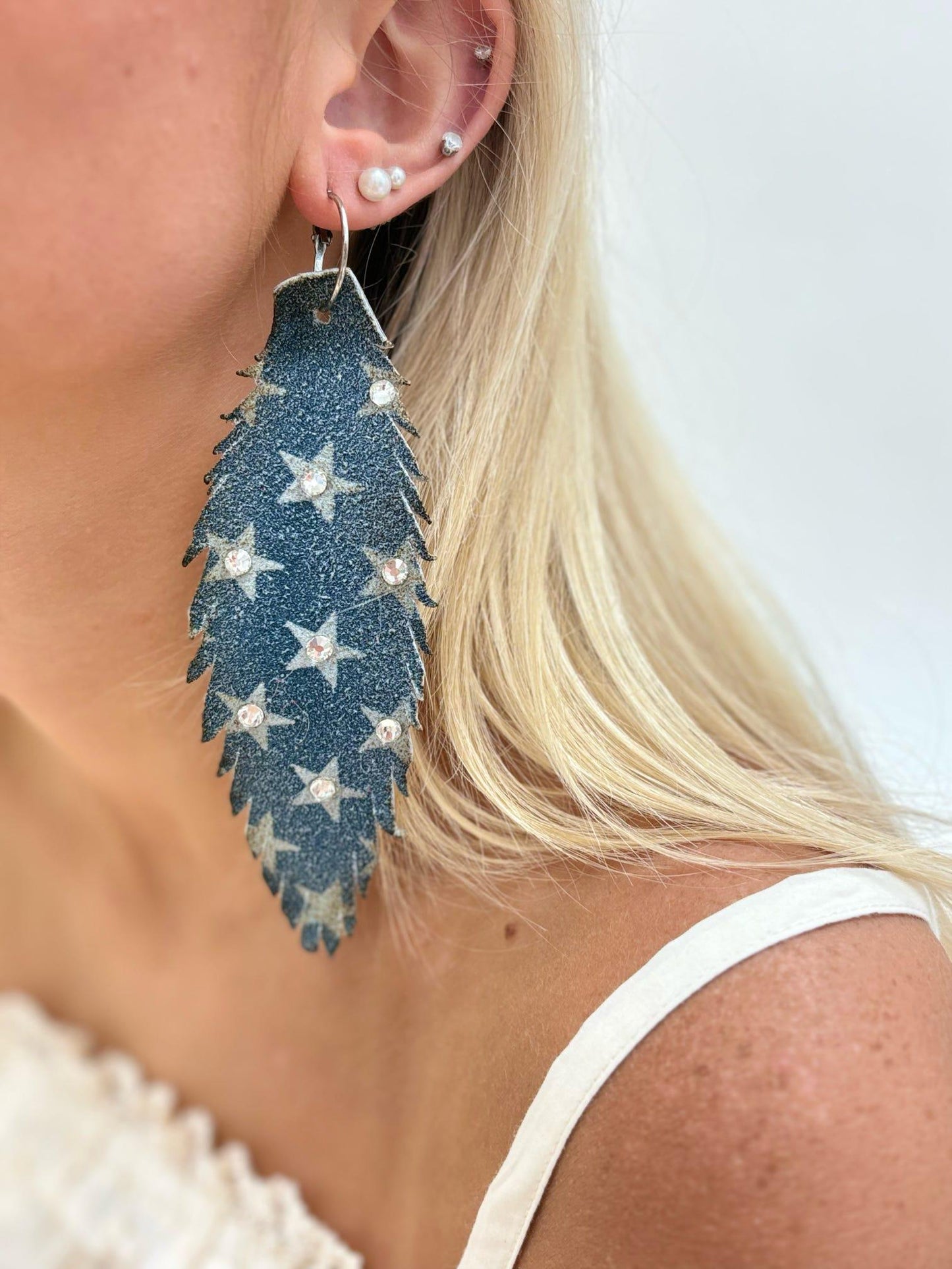 Flag Feather Earrings