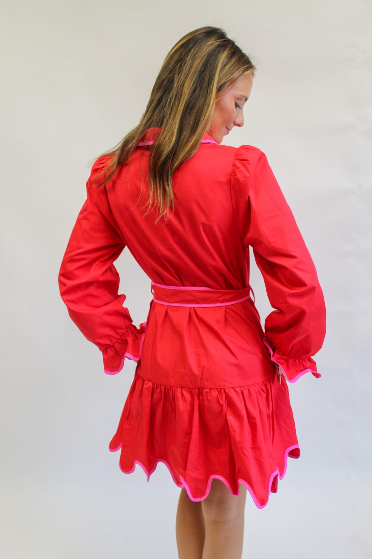 Cherry on Top Scalloped Mini Dress