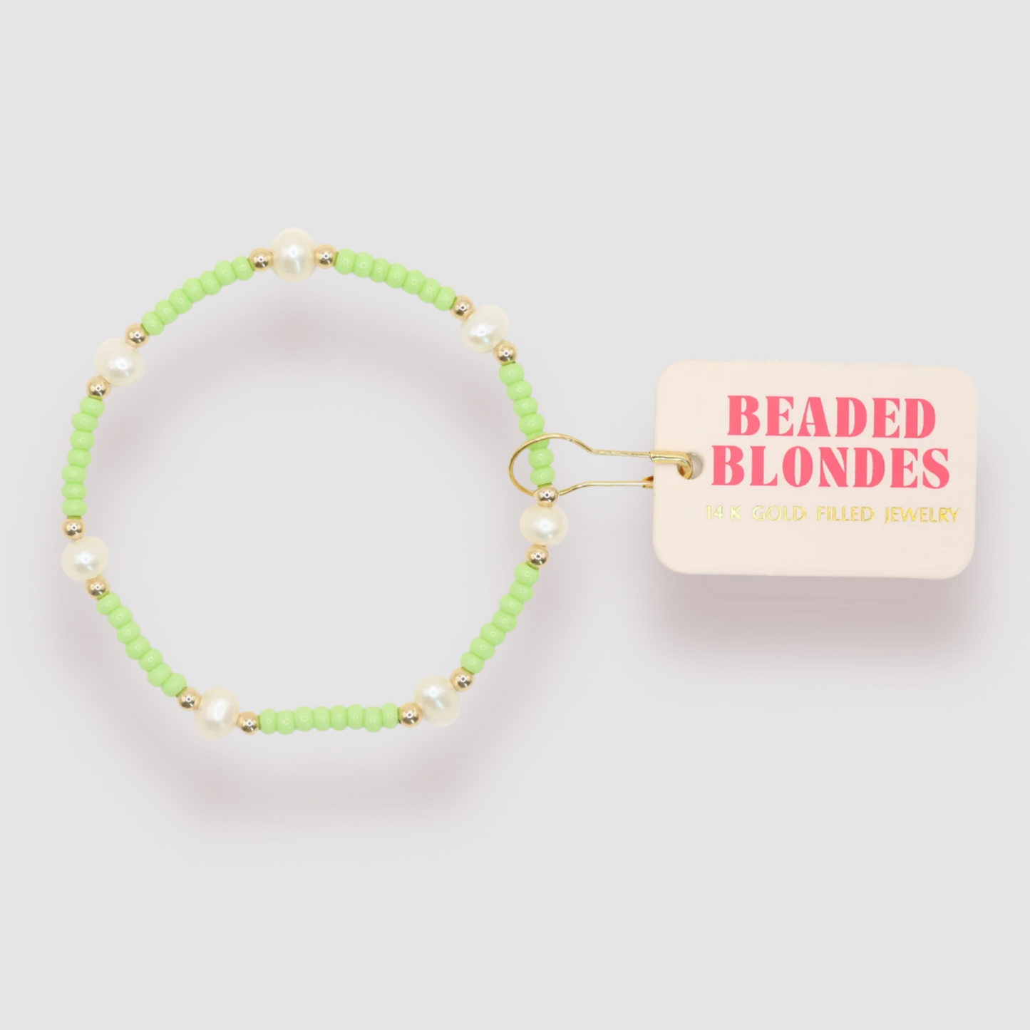 Beaded Pearl Bracelet with Czech Glass Beads