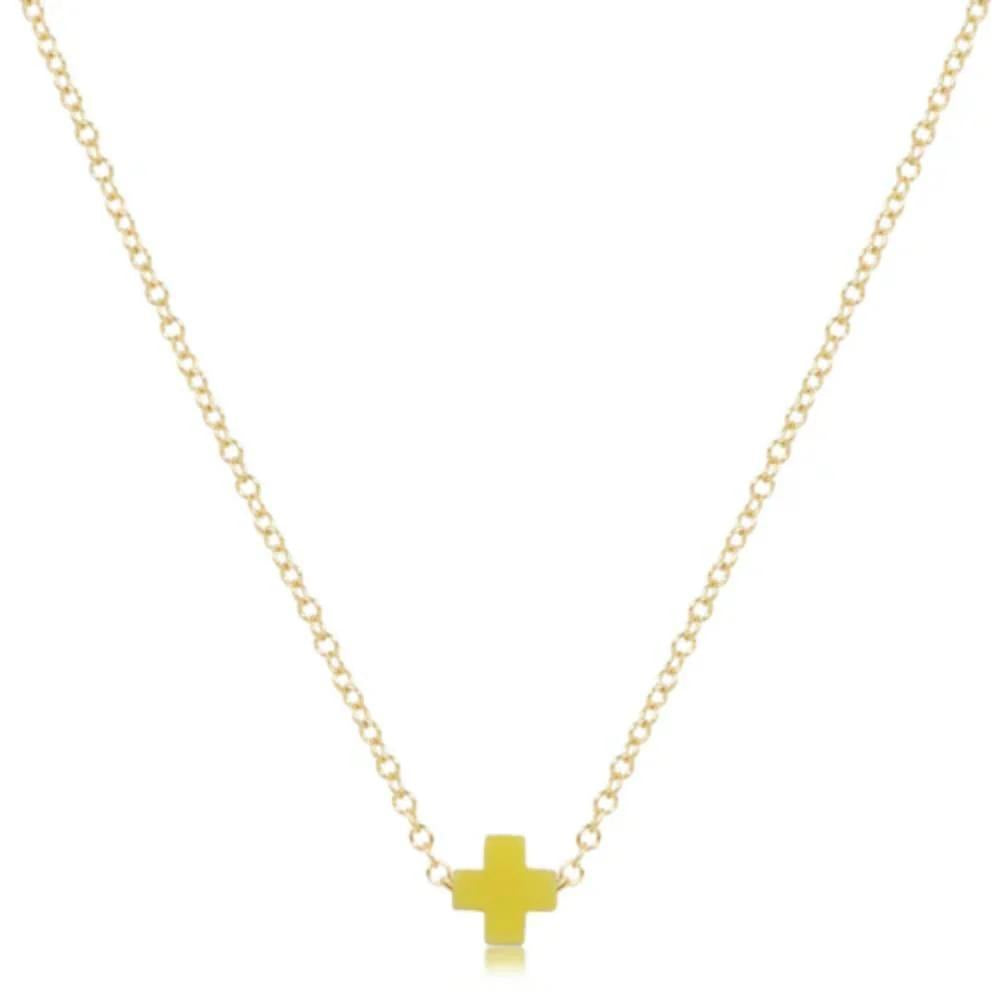 egirl 14" Necklace Gold- Signature Cross Small Canary