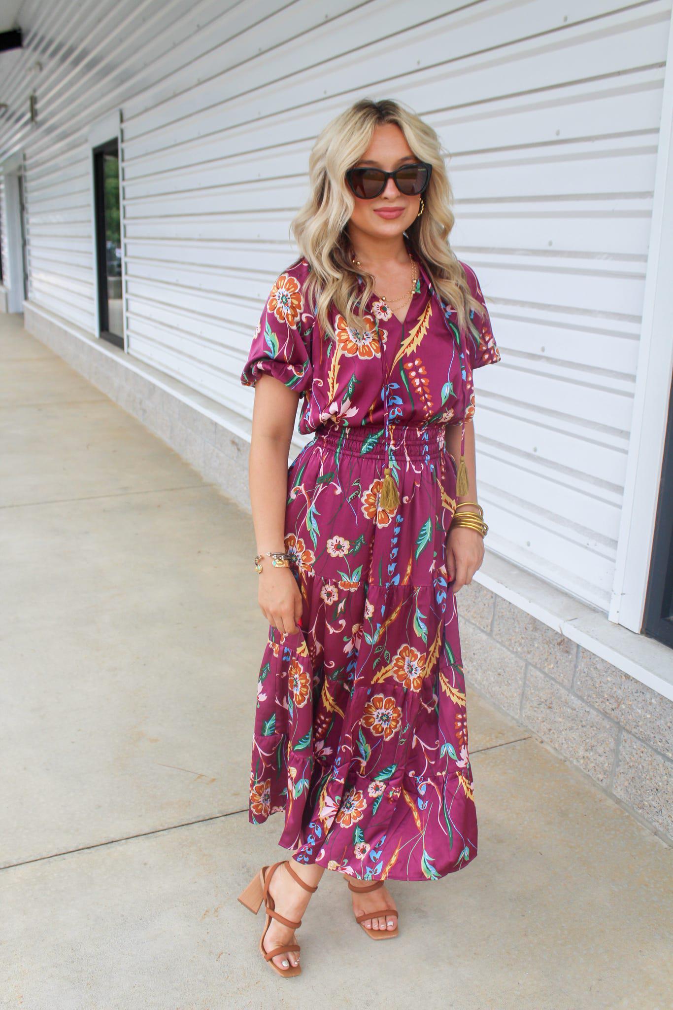 Fabiola Floral Short Sleeve Maxi Dress