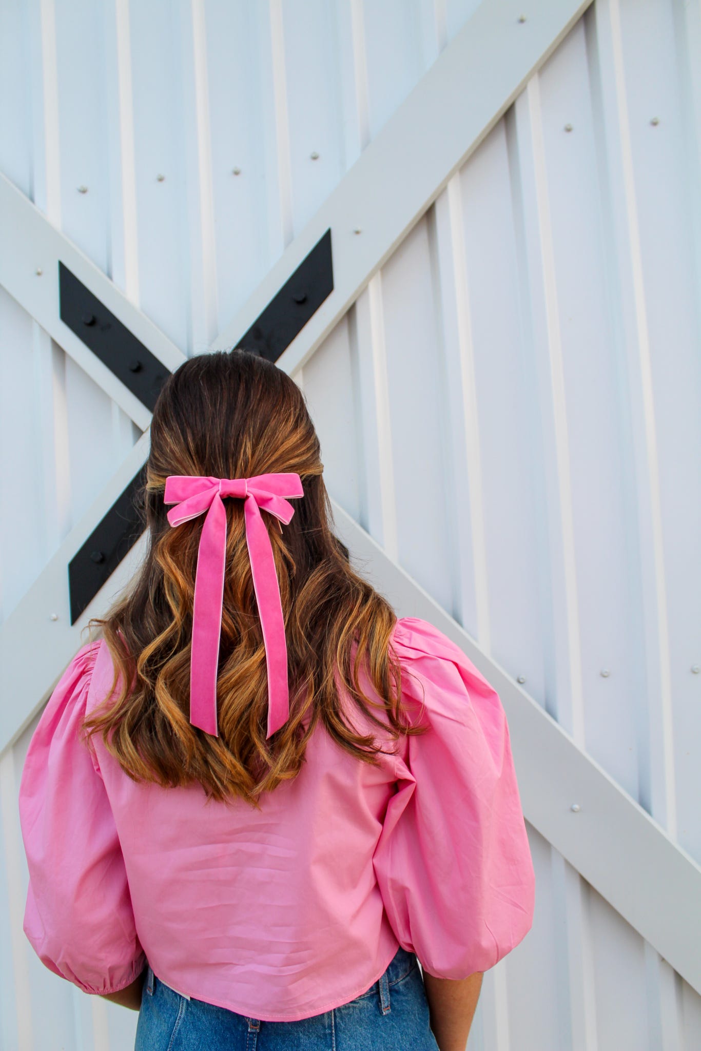 Pink Peter Pan Collar Cropped Top