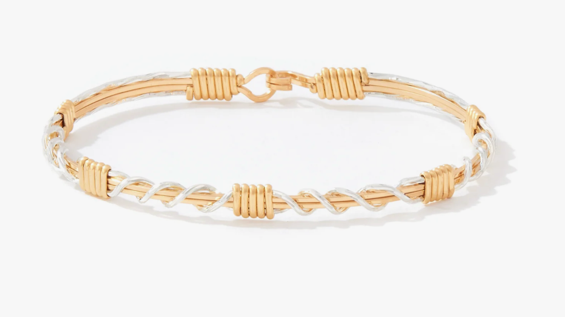 Thankful Bracelet Gold w/ Mirrored Sterling