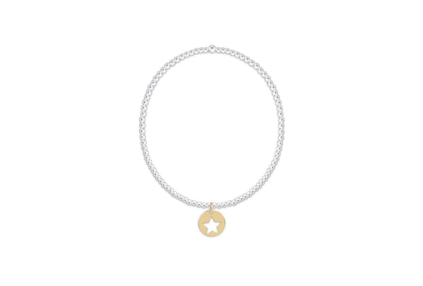 Classic Mixed Metal 2mm Bracelet - Star Small Disc