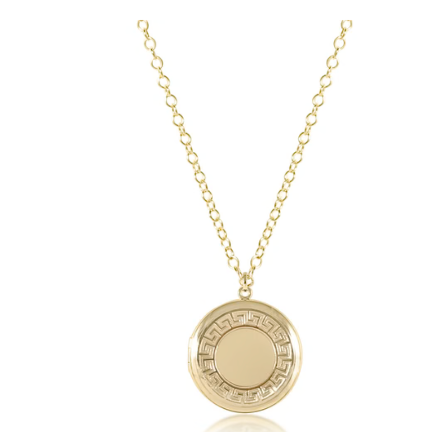 18" Necklace Gold - Cherish Medium Locket - Gold