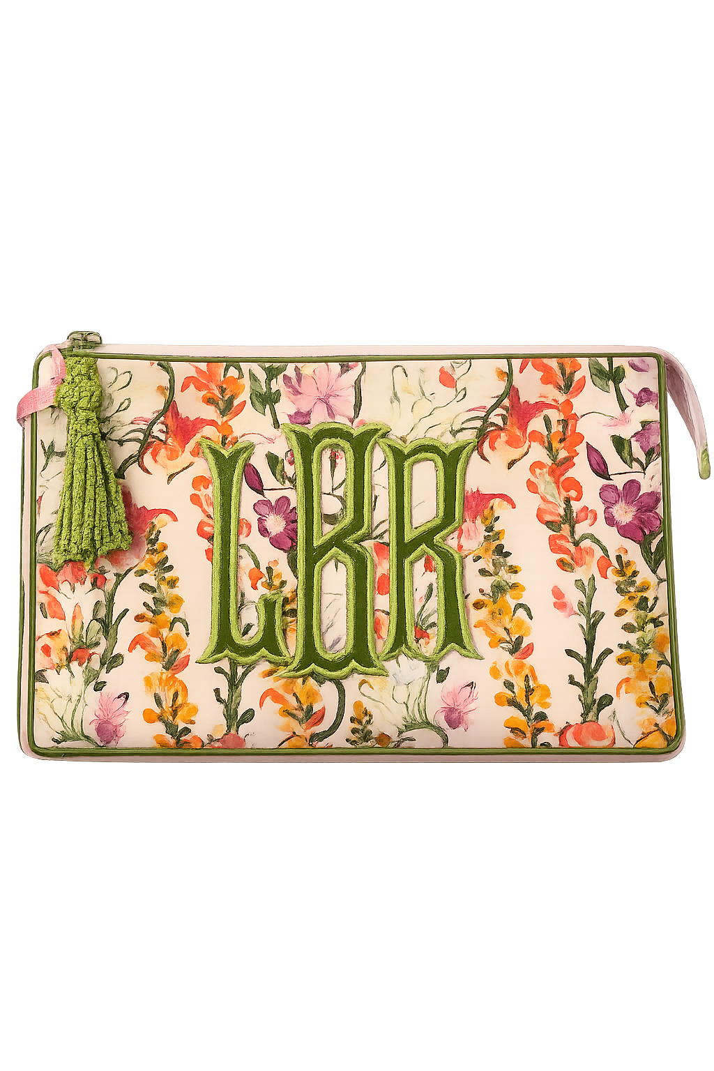 Rustic Bloom Monogrammed Clutch Bag