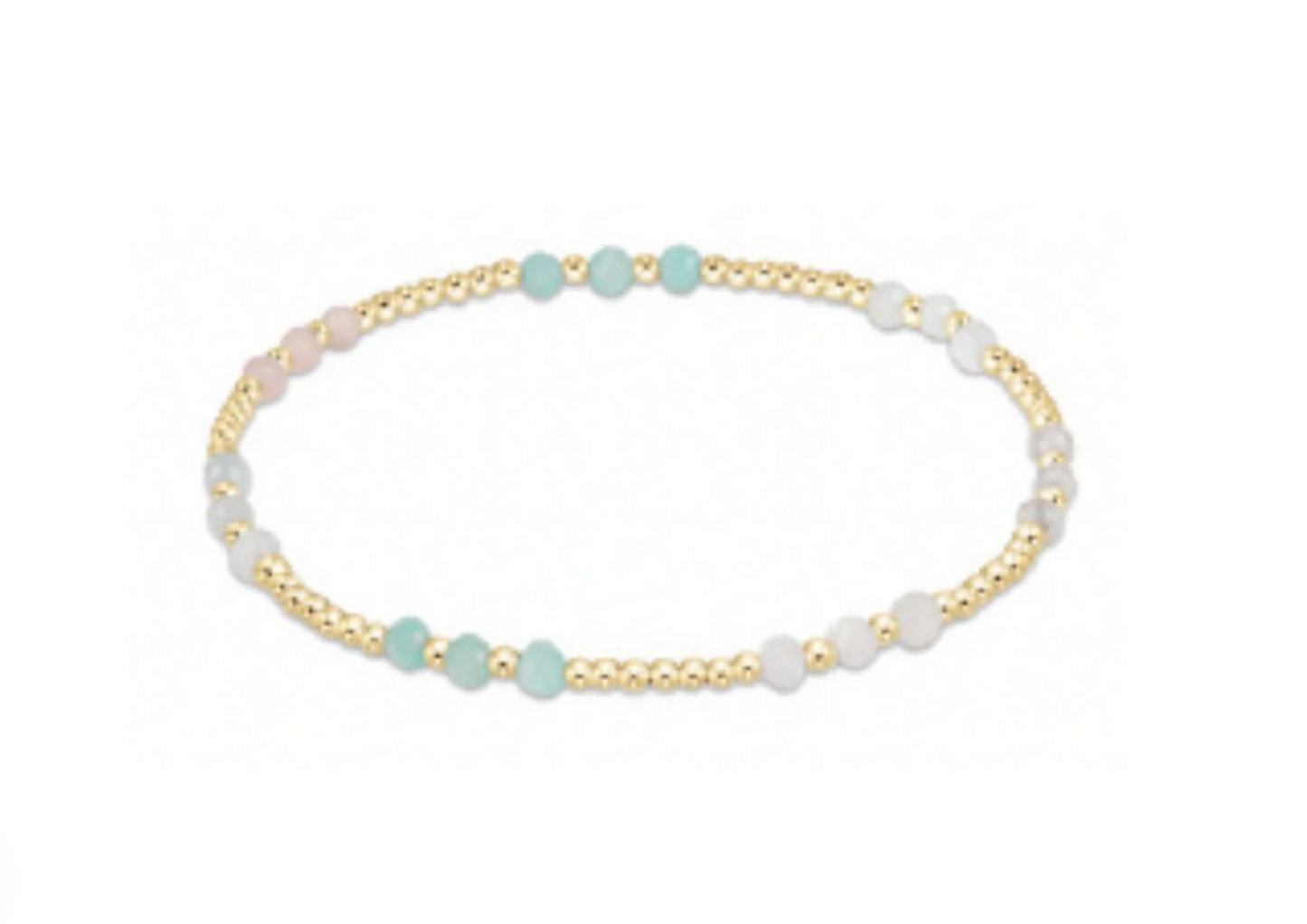 Gemstone Gold Joy Pattern 3mm Bead Bracelet