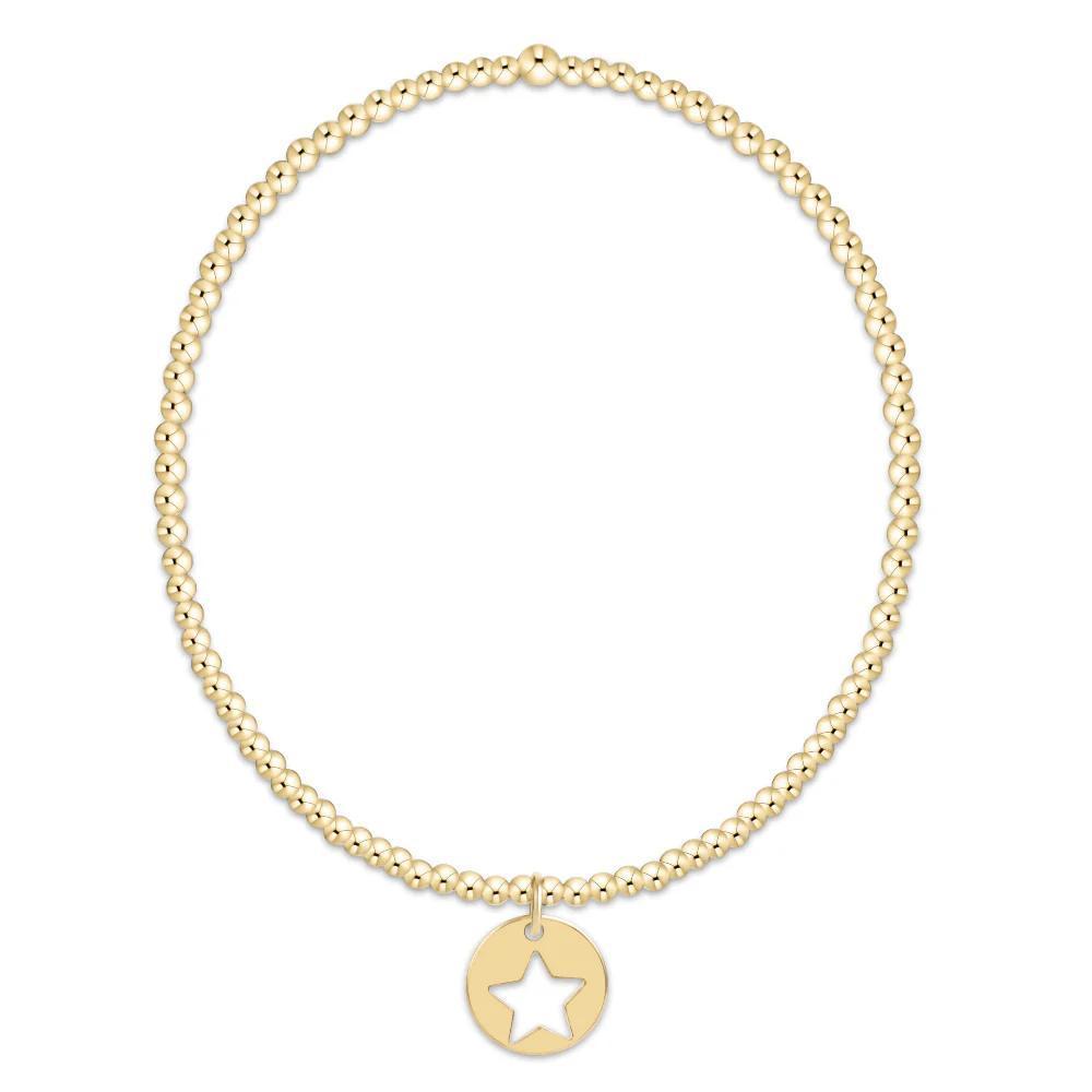 Classic Gold 2mm Bracelet - Star Small Gold Disc