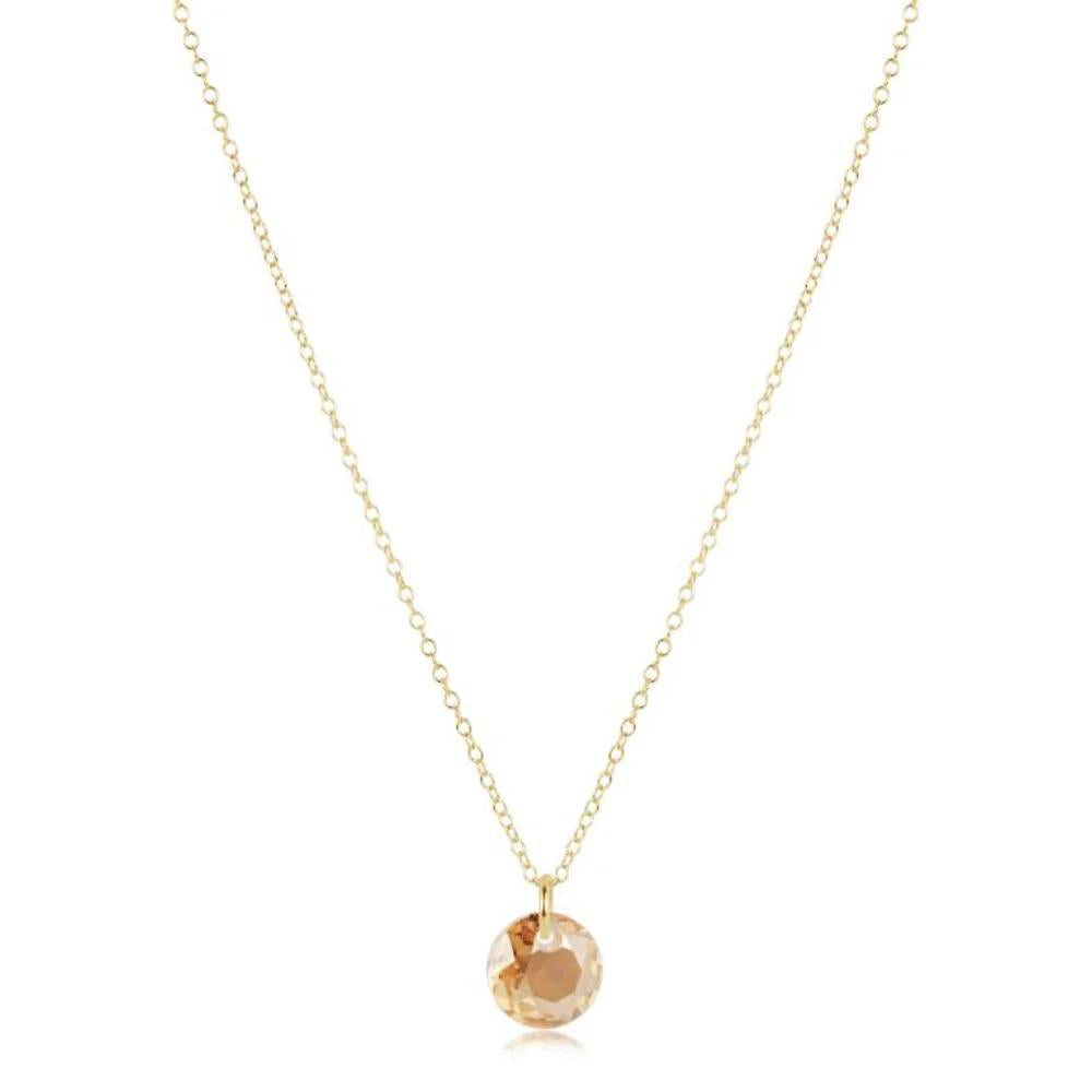 16" Necklace Gold- Reflection Small Charm 11