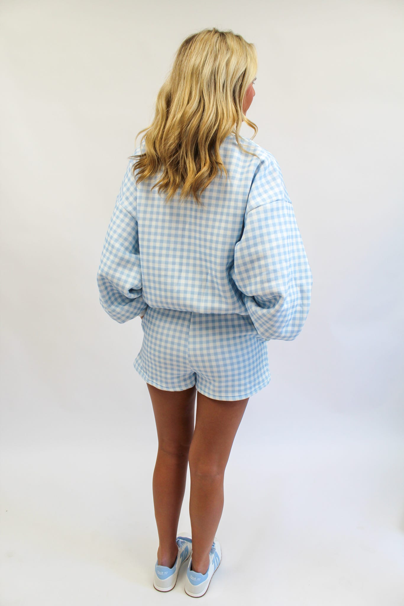 Sweet Talk Gingham Stripe Set - Blue