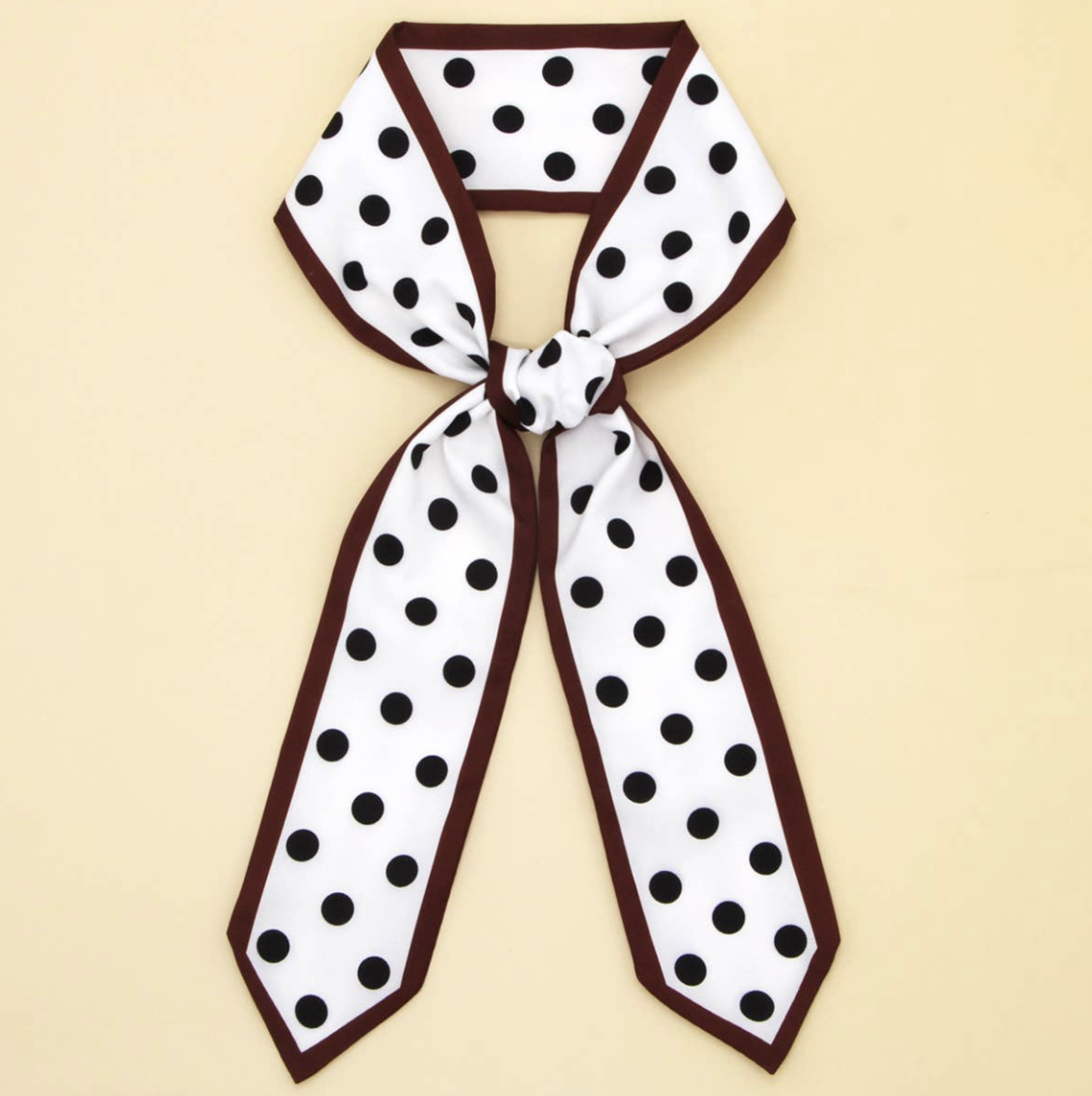POLKA DOT PATTERN SILK HEAD SCARVES