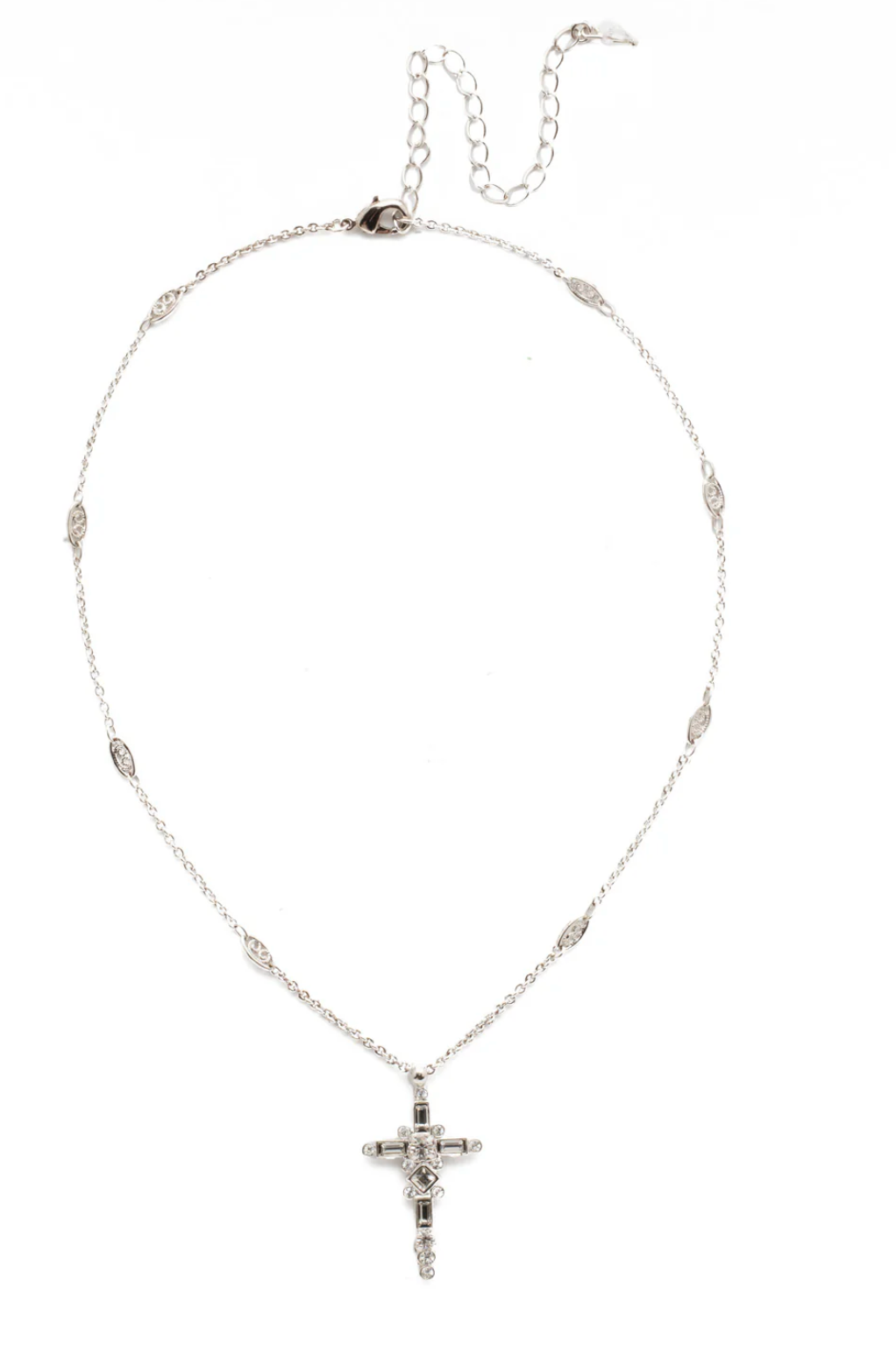 Dierdre Cross Pendant Necklace Crystal