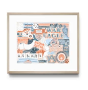 Auburn University Collage Print, Collegiate, Game day: 5x7