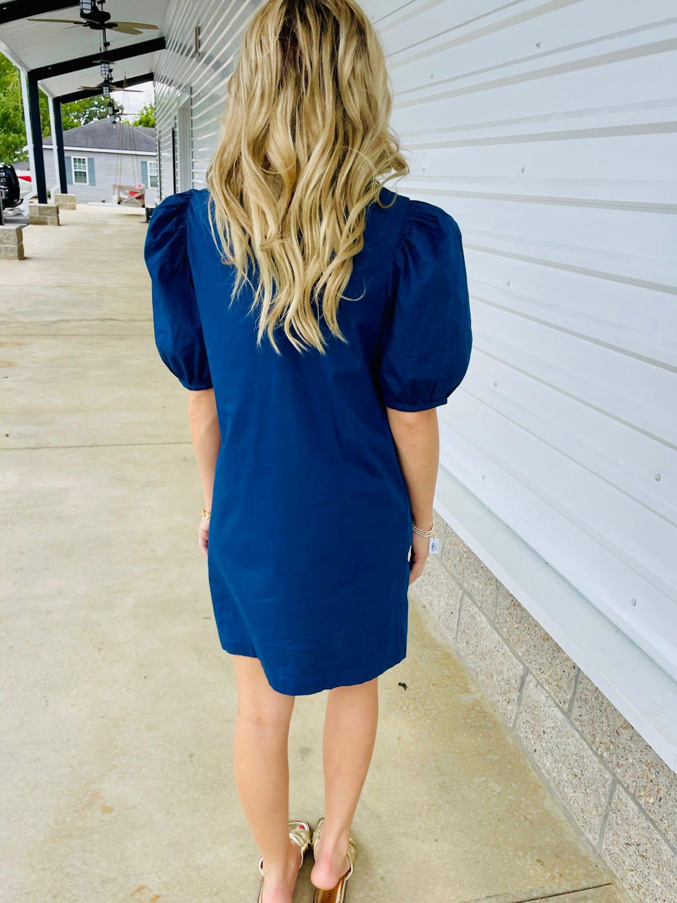 The Auburn Sequin Puff Sleeve Dress