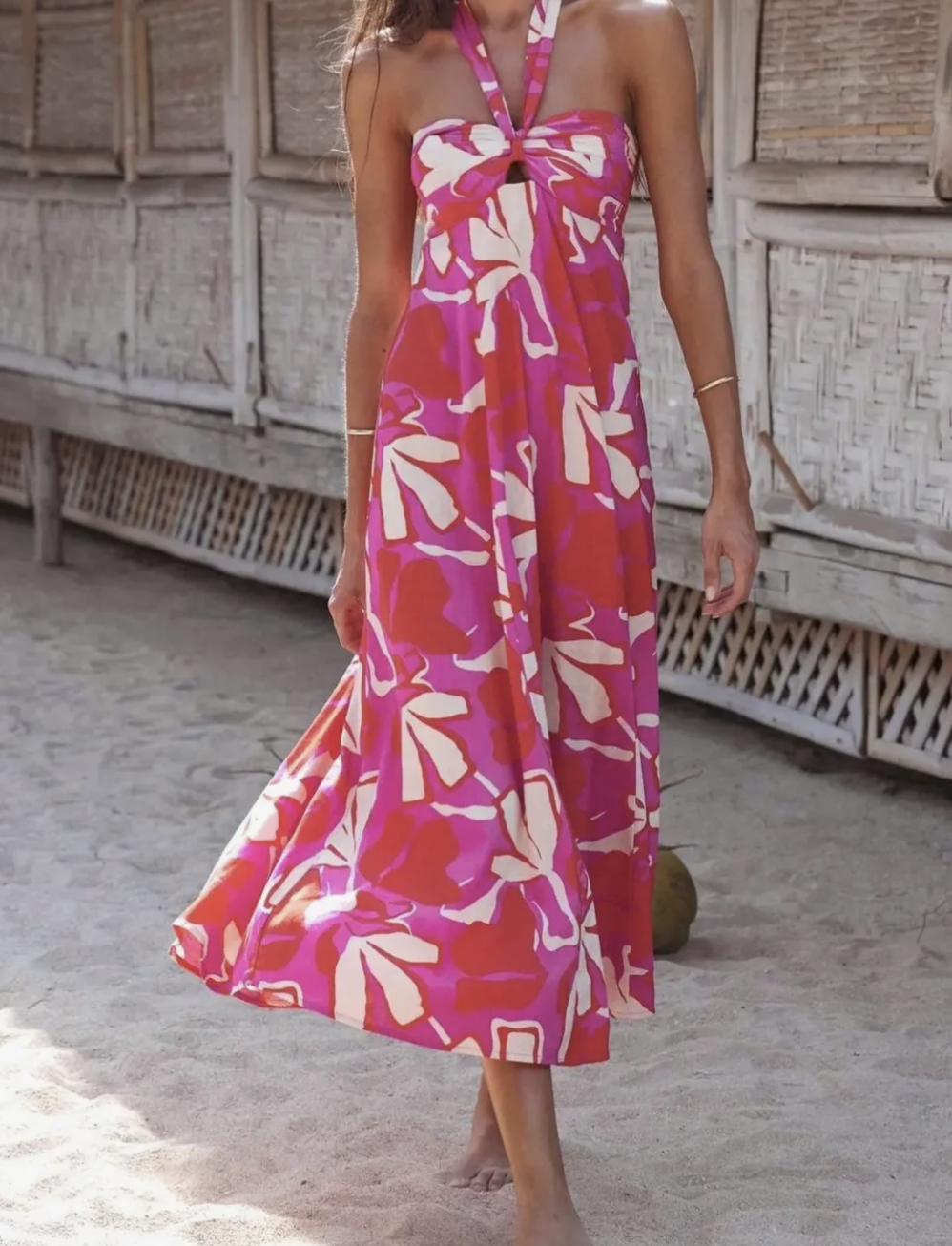 Bohemian Halterneck A-Line Dress