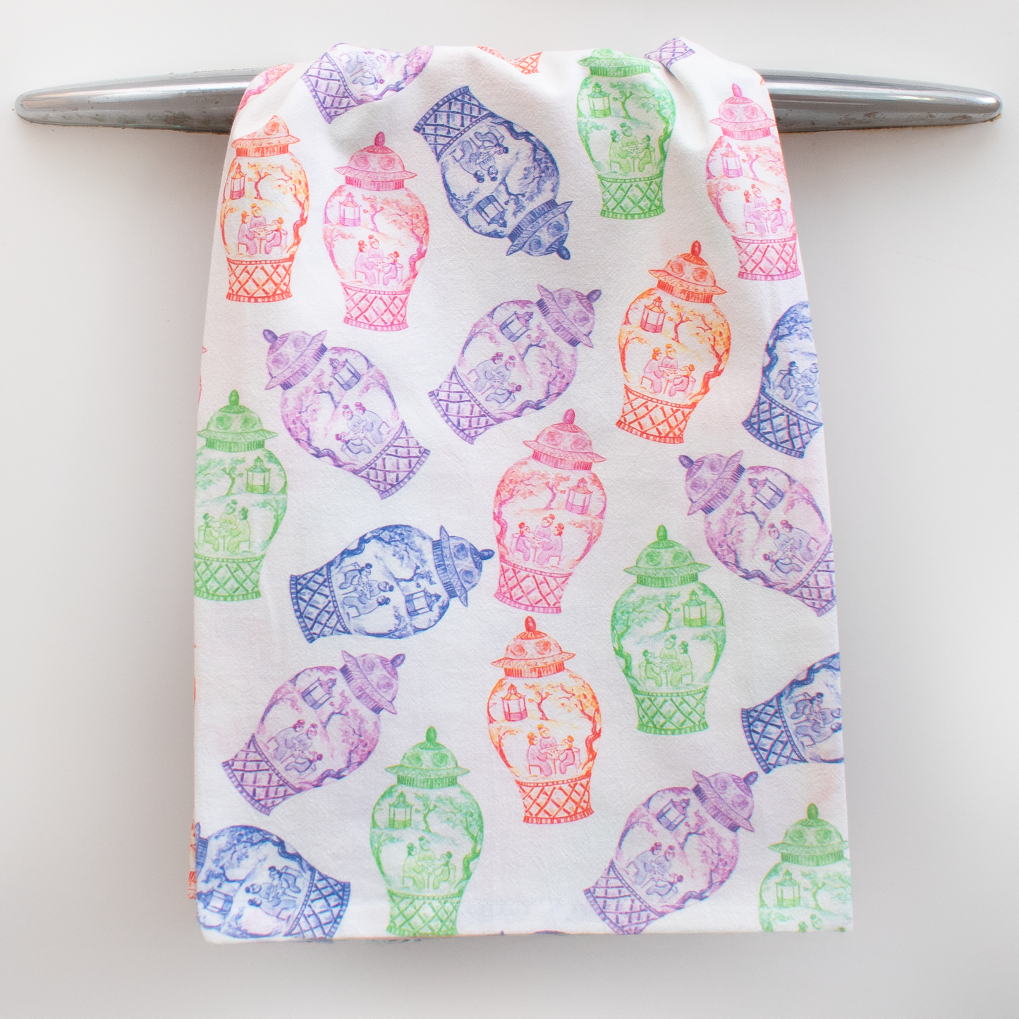 Colorful Ginger Jars Tea Towel