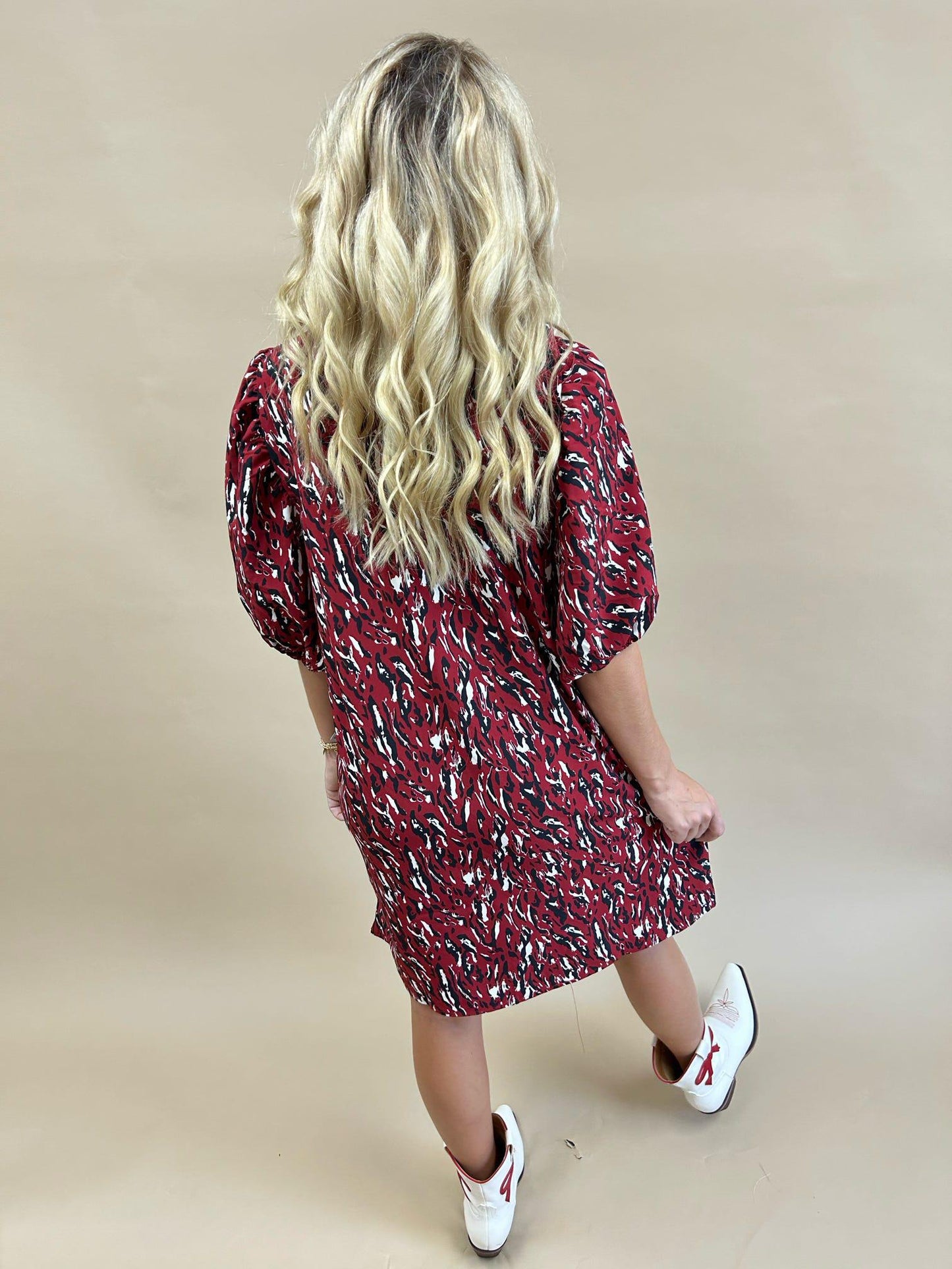 Dress Amelia Tiger Tail Garnet/Black