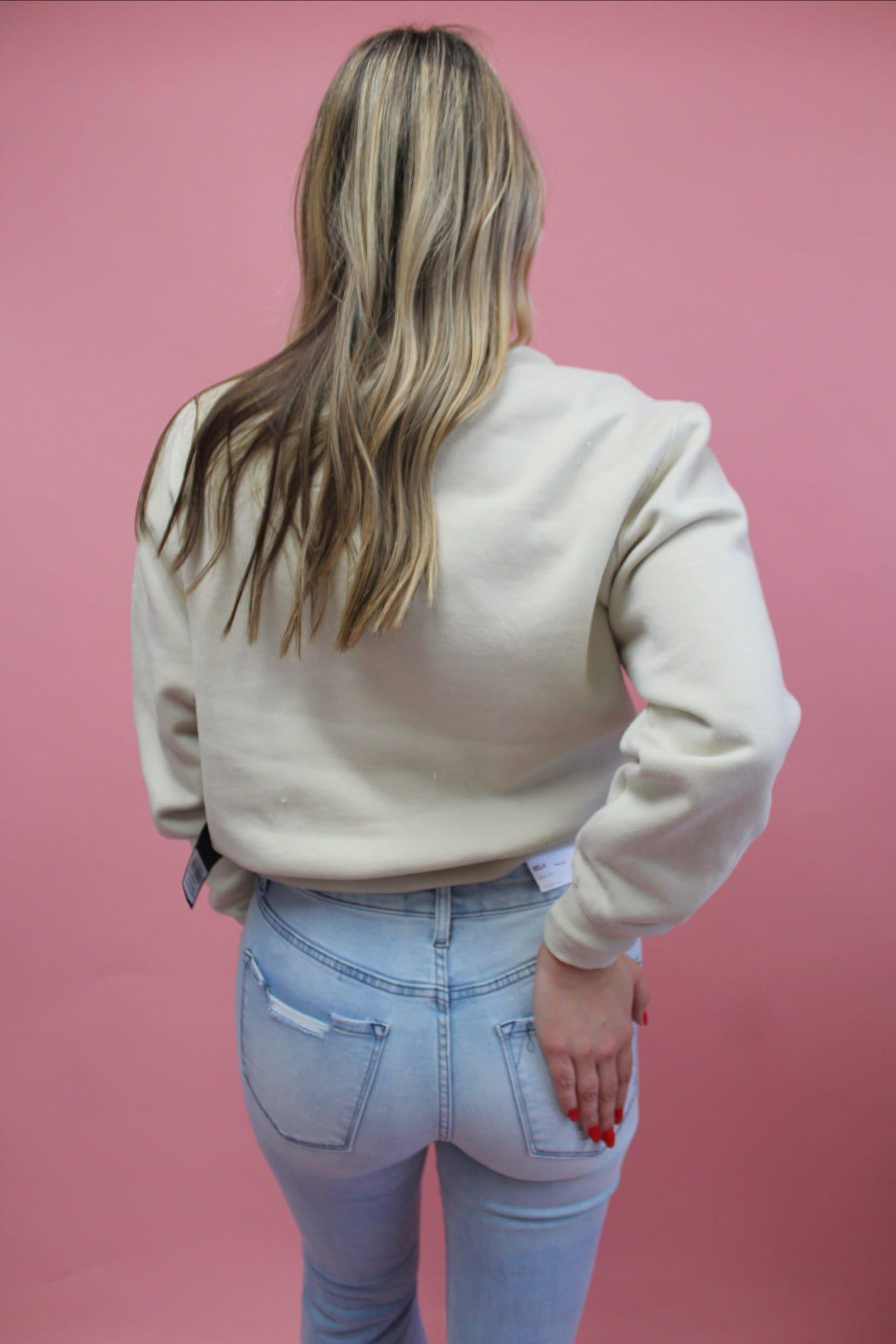 Auburn Chenille Mock Neck Cuffed: IVORY