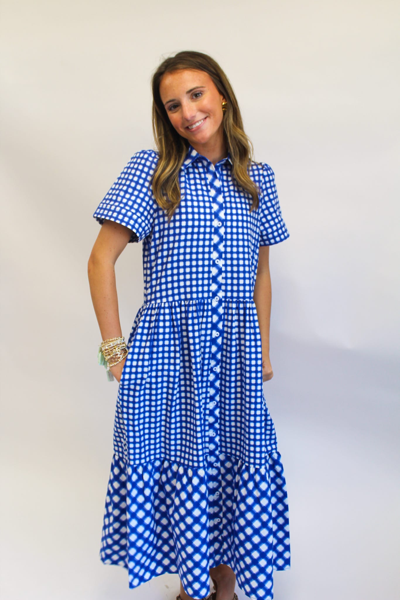 Dress Jema Gingham Mix Navy