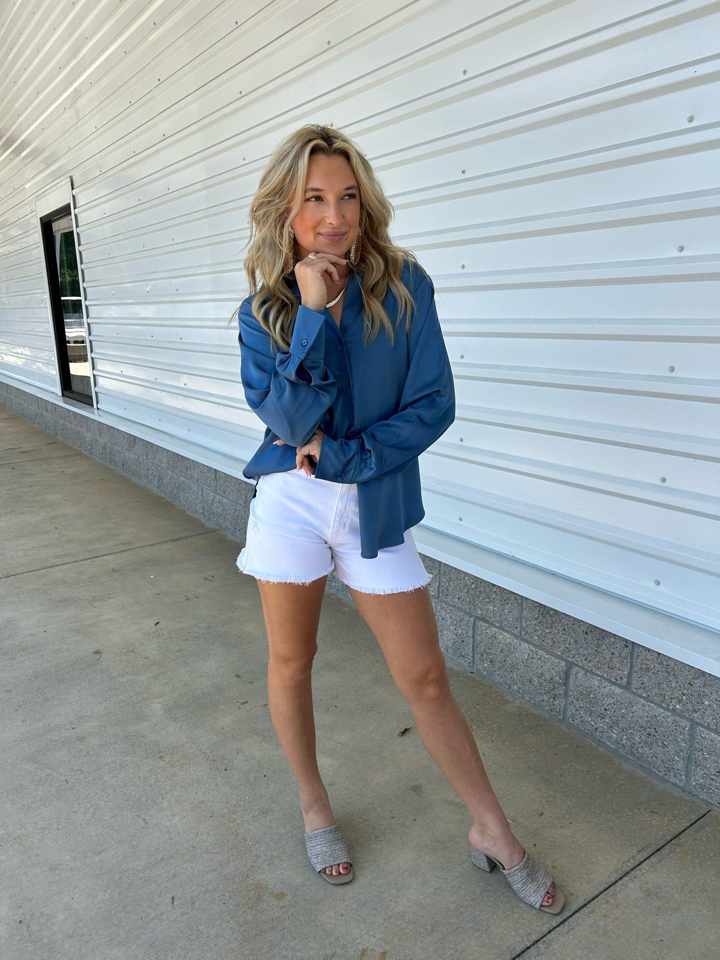 Cropped Basic Button Up