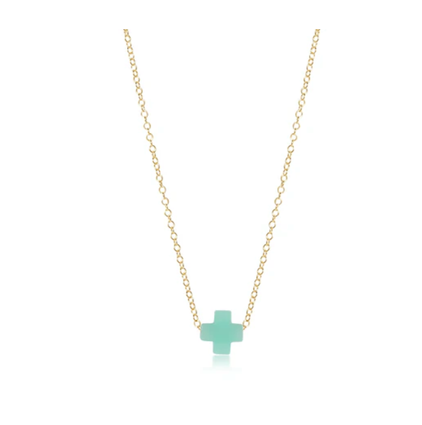 16" Necklace Gold - Signature Cross Mint