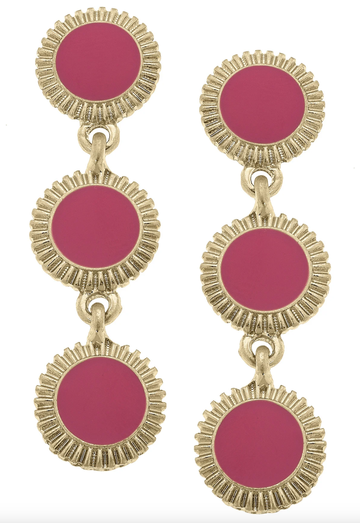 Mary Brian Enamel Disc Earrings