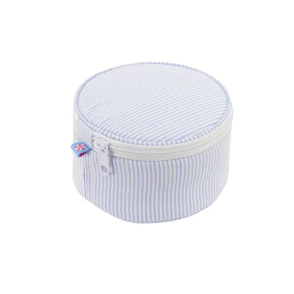 6" Baby Blue Seersucker Button Bag