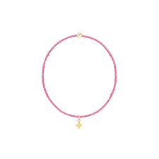 Hope Classic Bubblegum Bracelet- Signature Cross Small Gold Charm