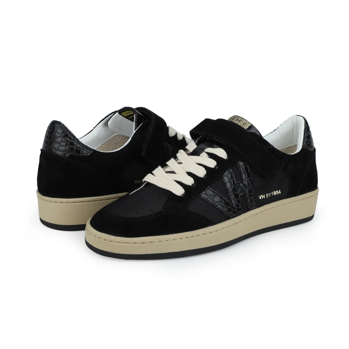 Next 12 - Nude Laced Black Croco Low Top