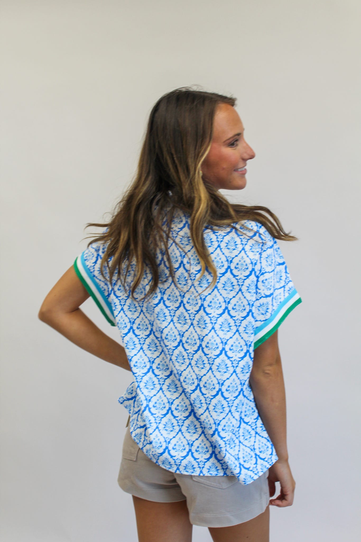 Karizma Blue Patterned Top