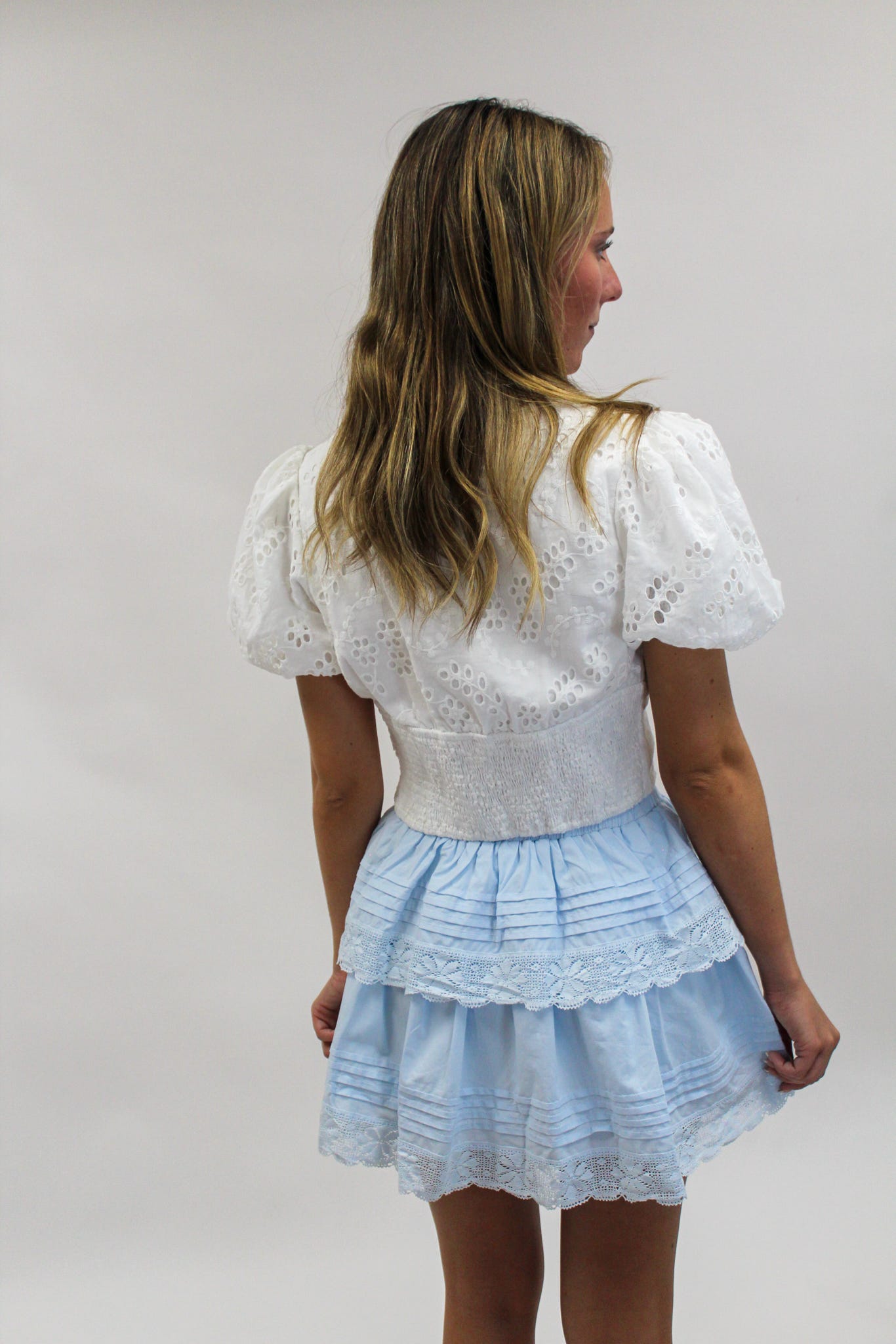 Hidden Secret Baby Blue Mini Skirt