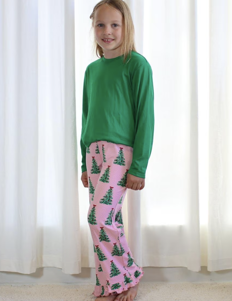 Girls Noelle Tree Ruffle Sleep Pants