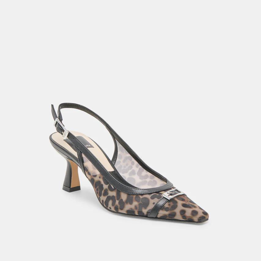 Lorine Leopard Mesh Heels