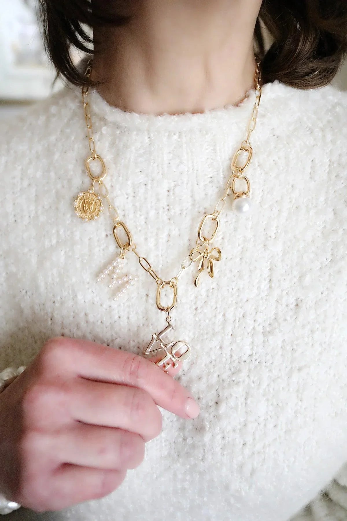 Pearl Drop Charm in Ivory