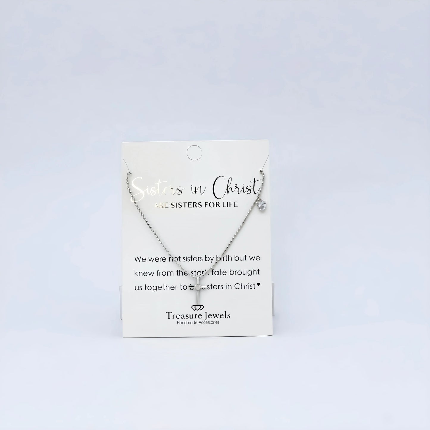 Sisters in Christ Silver Necklace