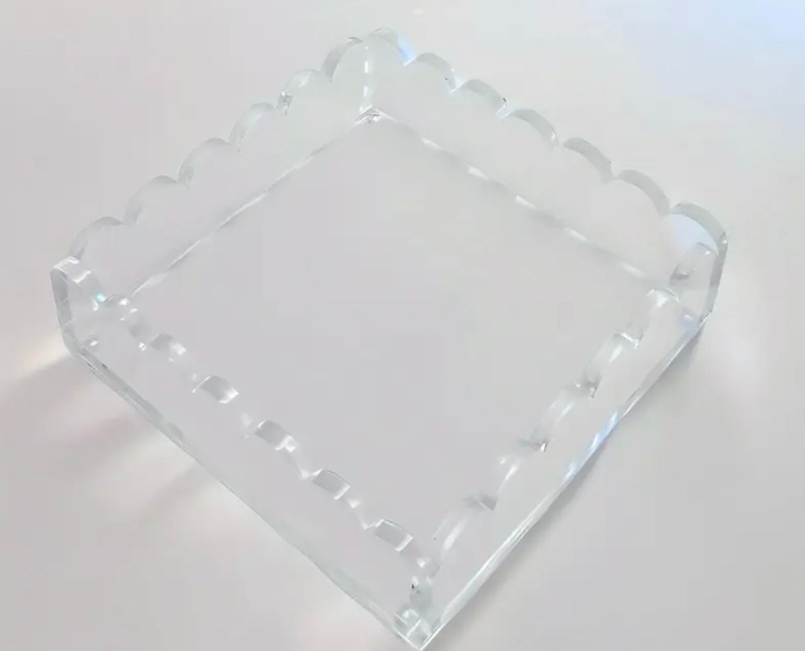 Acrylic Scalloped Decor Tray