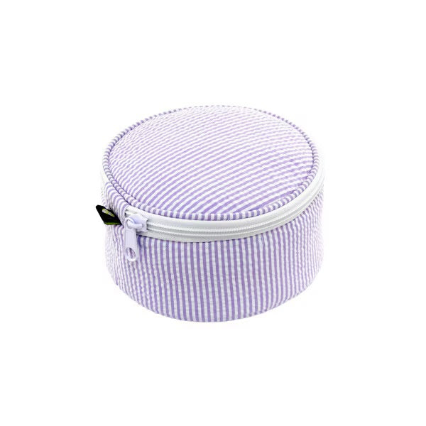 6" Lilac Seersucker Button Bag