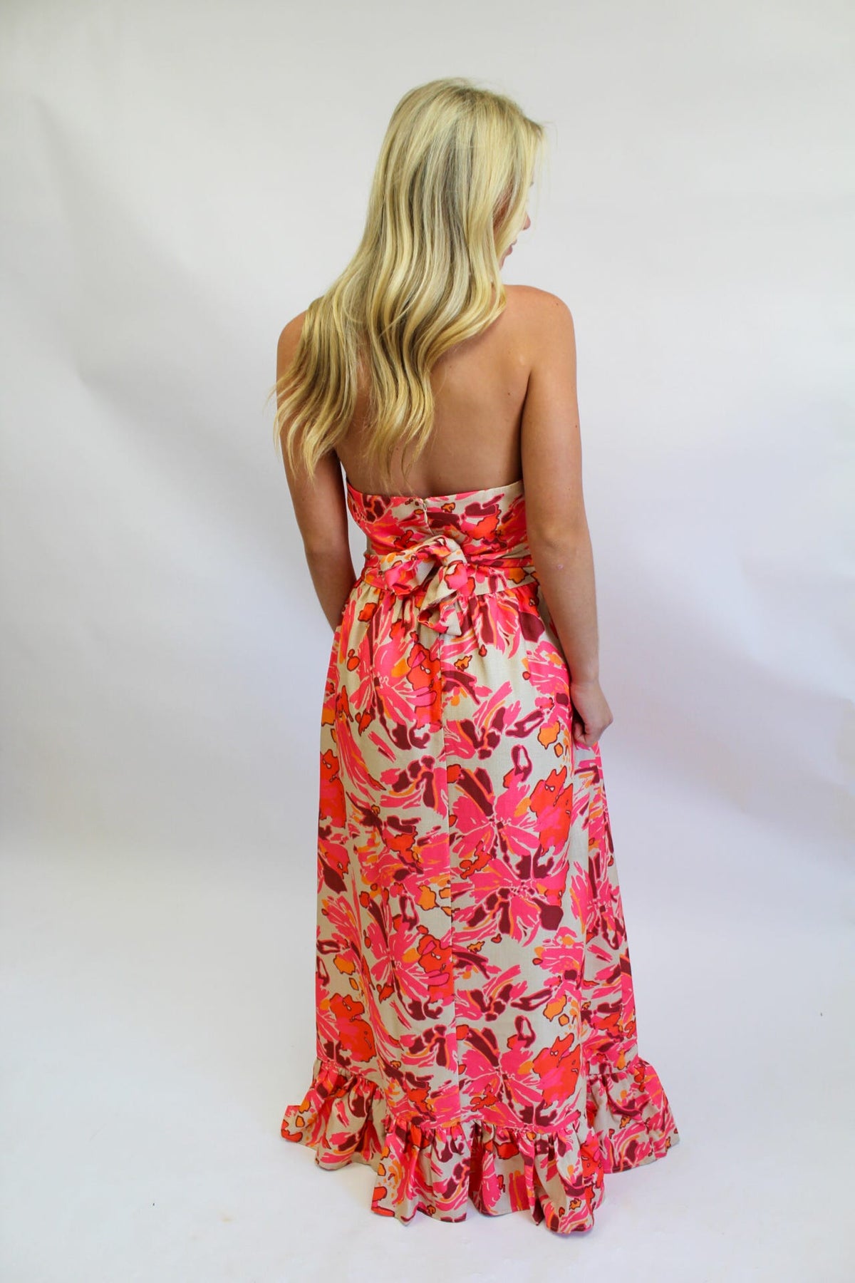 High Tide Sunset Dove Maxi Dress