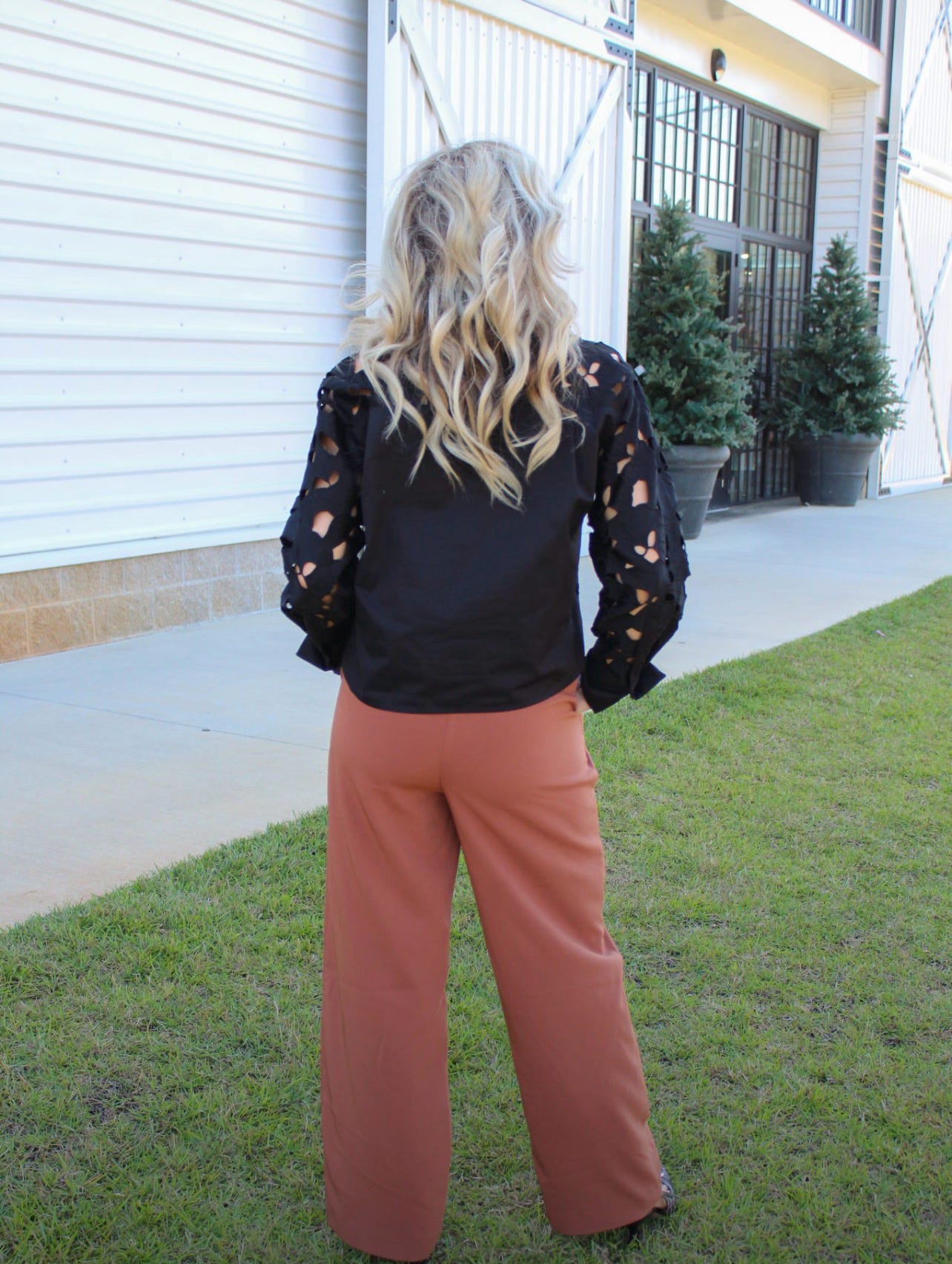 Bespoke Eyelet Black Blouse