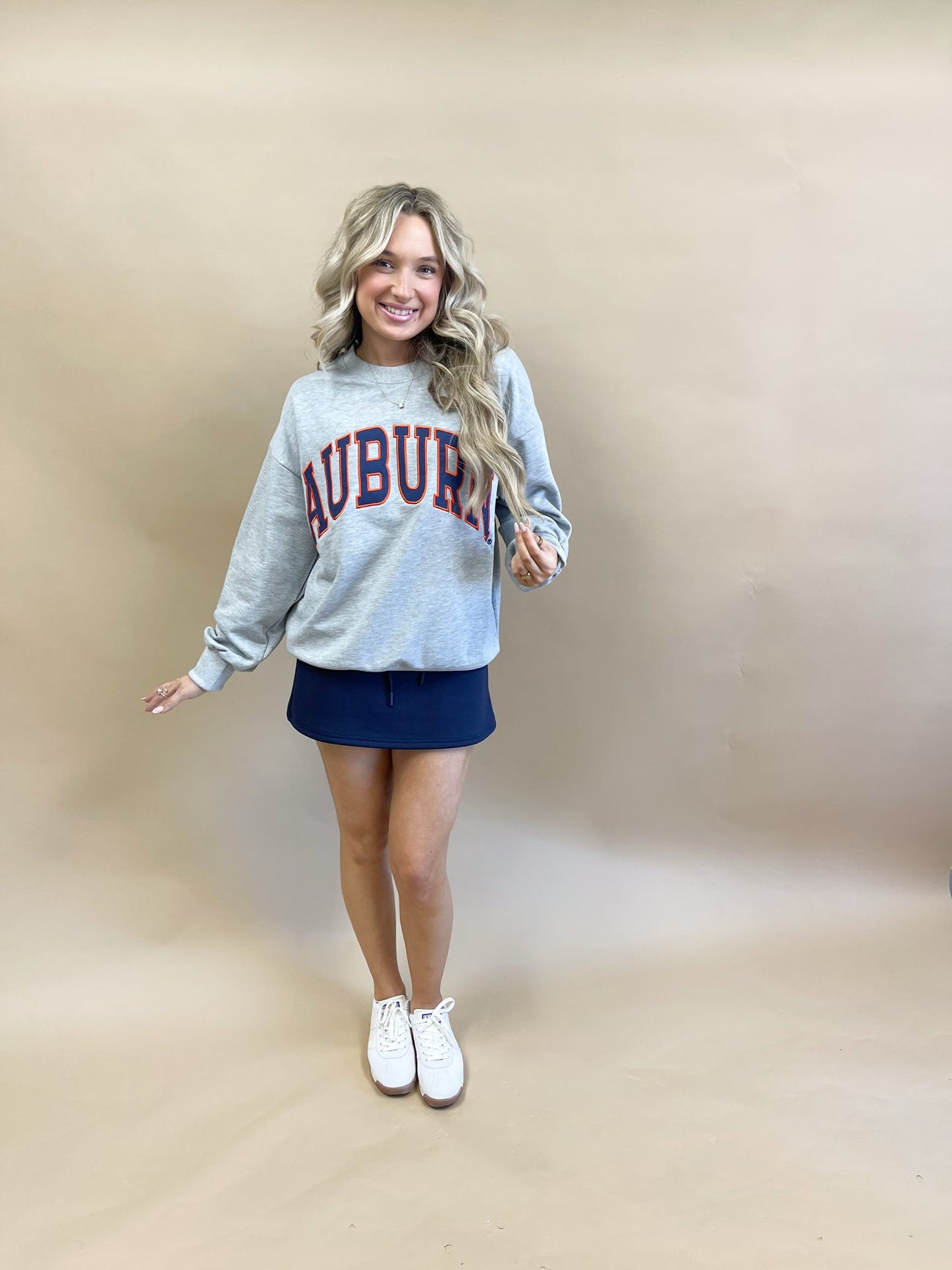The Mallory Applique Crewneck Sweatshirt Top with Applique