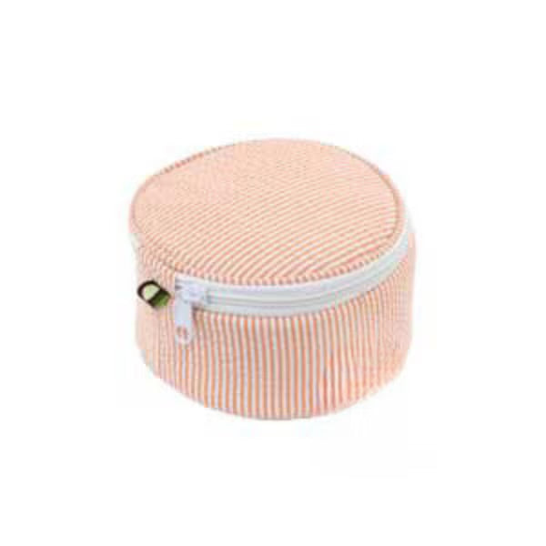 6" Orange Seersucker Button Bag
