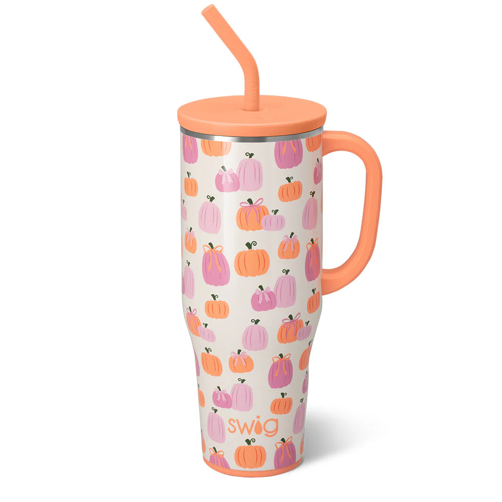 Pumpkin and Bows Swig
