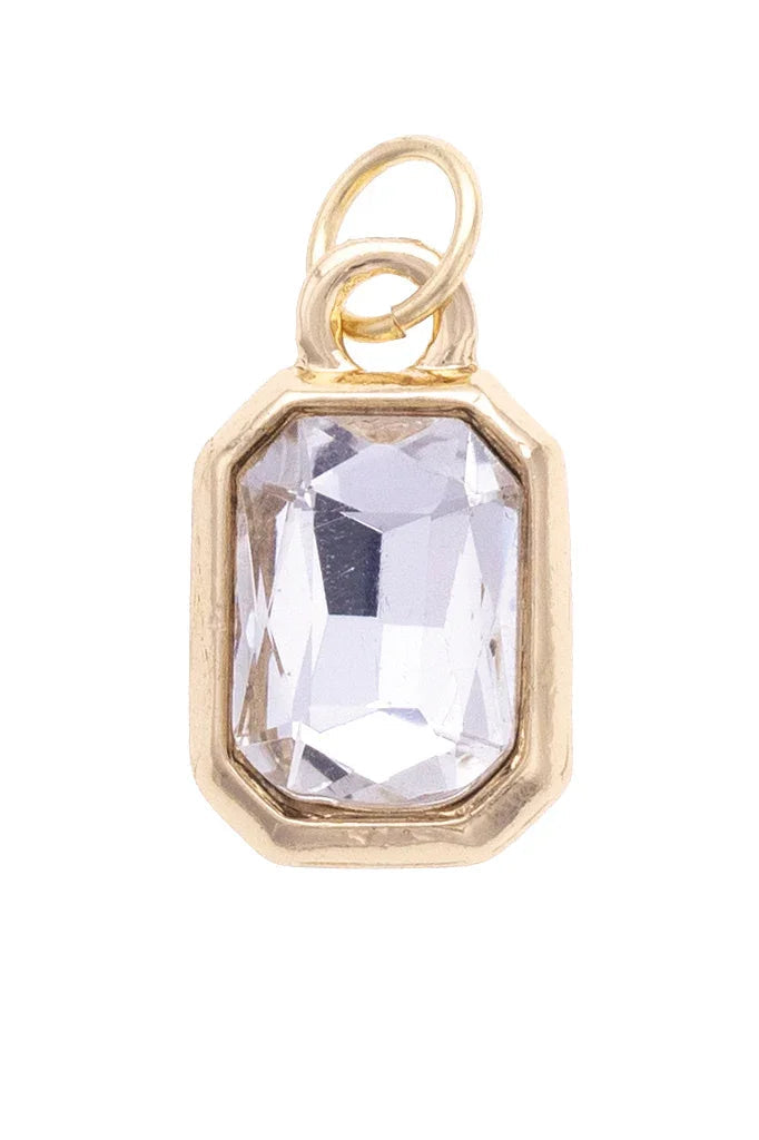 Emerald Cut Rhinestone Charms