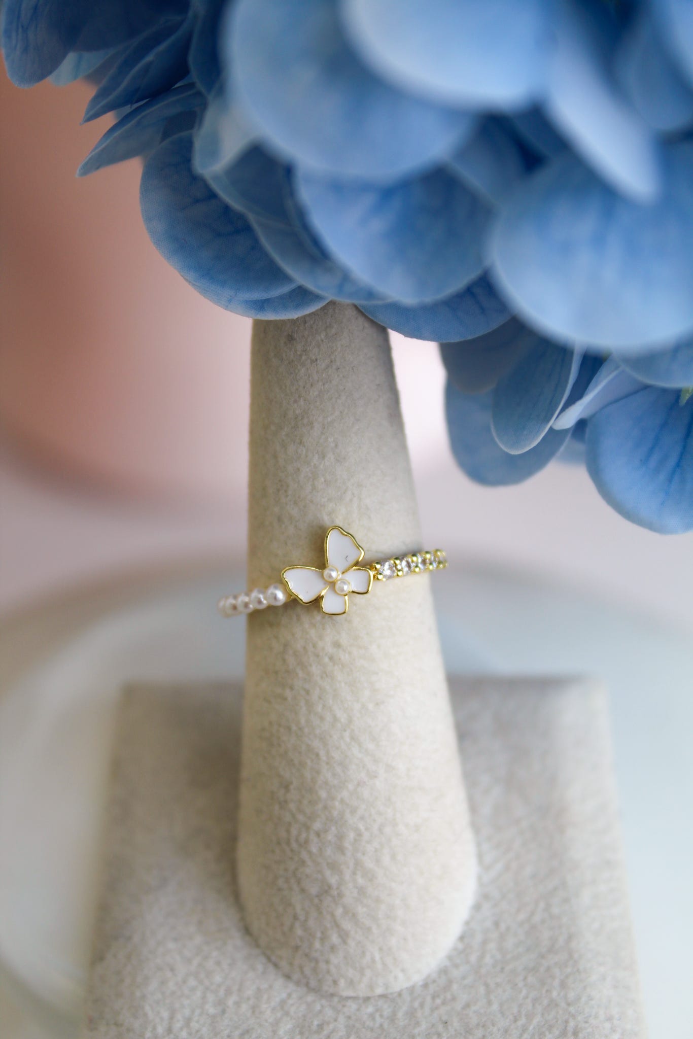 Petite Pearls Butterfly Ring