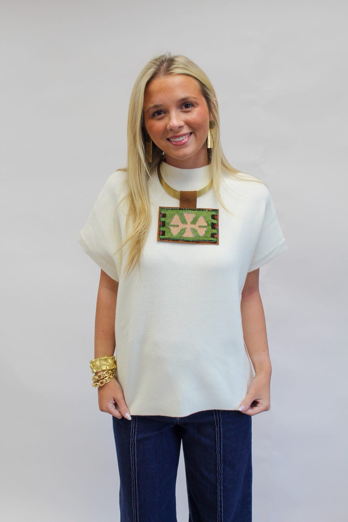 All Around Town Short Sleeve Sweater