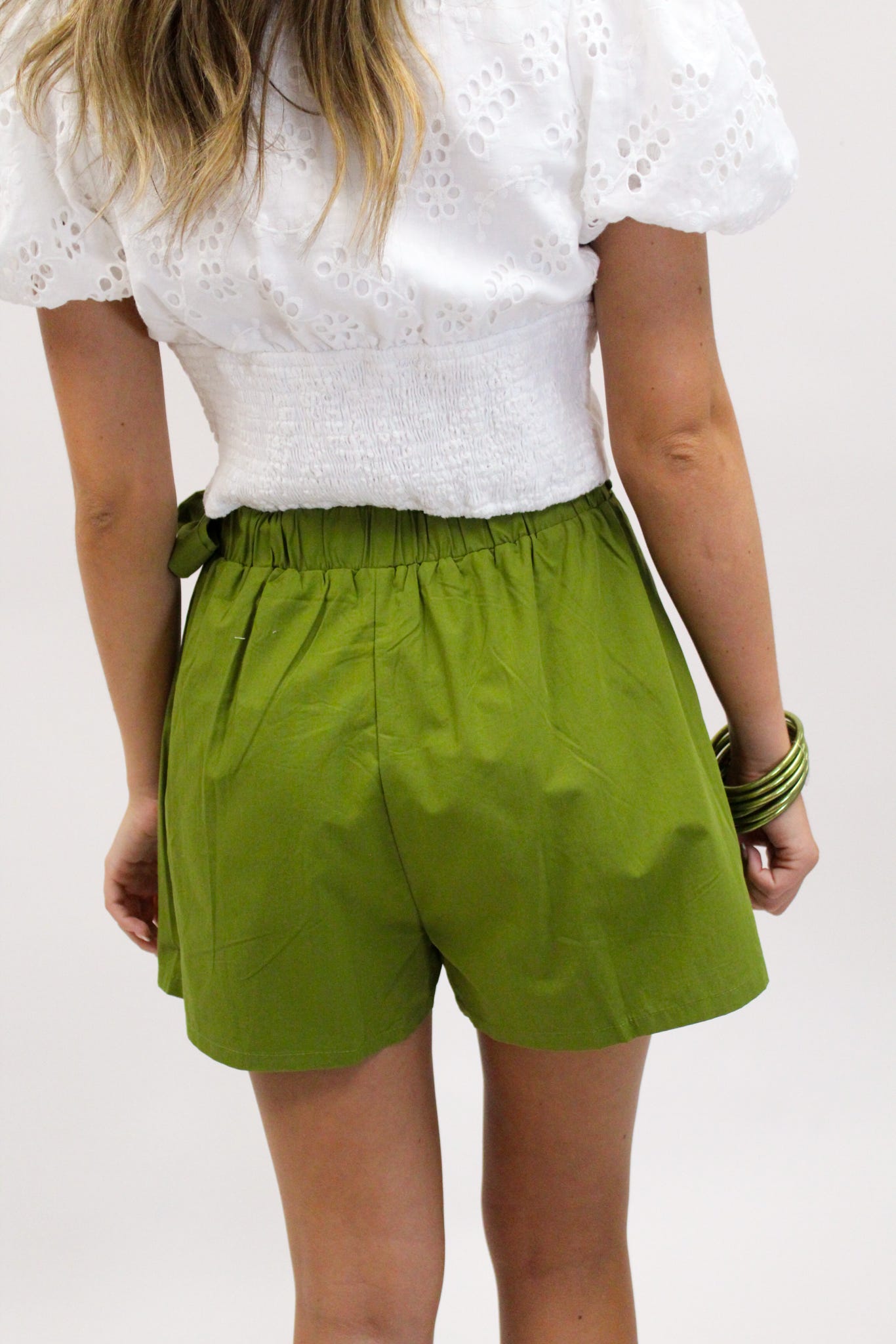 Kissed in Green Detail Tie Skort